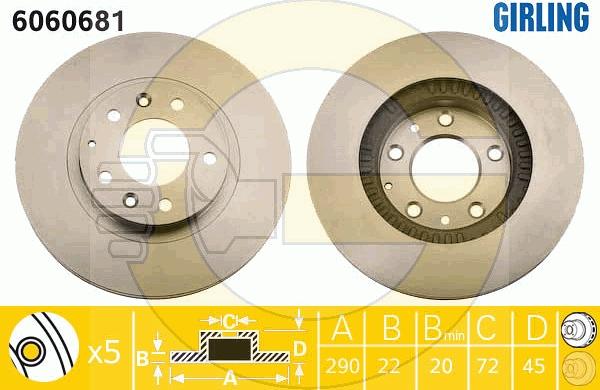 Girling 6060681 - Brake Disc autospares.lv