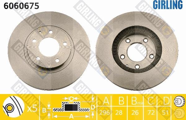 Girling 6060675 - Brake Disc autospares.lv