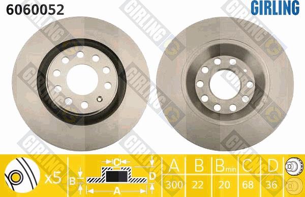 Girling 6060052 - Brake Disc autospares.lv