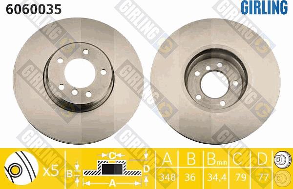 Girling 6060035 - Brake Disc autospares.lv