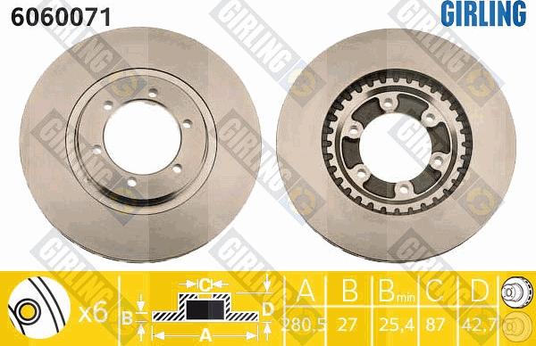 Girling 6060071 - Brake Disc autospares.lv