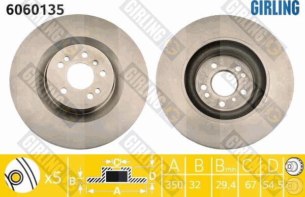 Girling 6060135 - Brake Disc autospares.lv