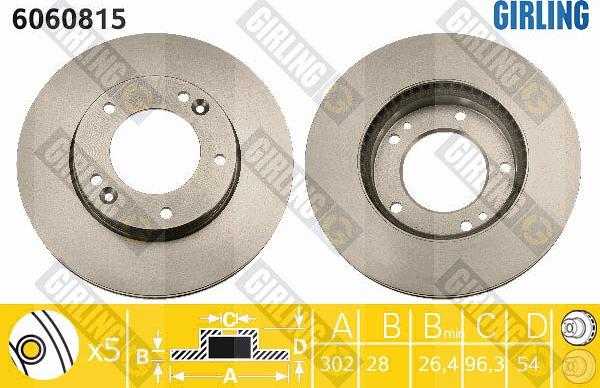 Girling 6060815 - Brake Disc autospares.lv