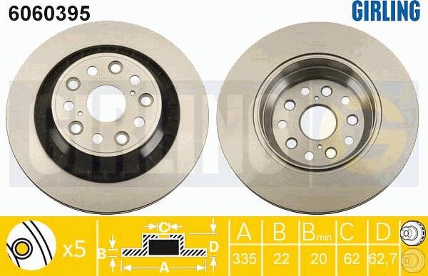 Girling 6060395 - Brake Disc autospares.lv