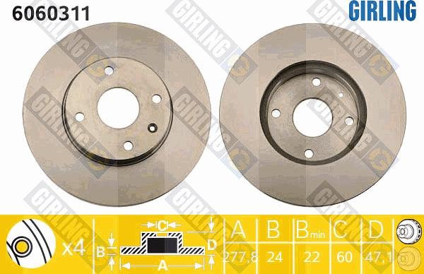 Girling 6060311 - Brake Disc autospares.lv