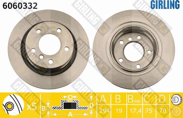 Girling 6060332 - Brake Disc autospares.lv