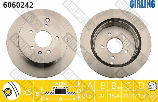 Girling 6060242 - Brake Disc autospares.lv