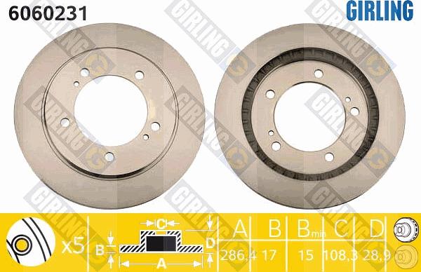 Girling 6060231 - Brake Disc autospares.lv