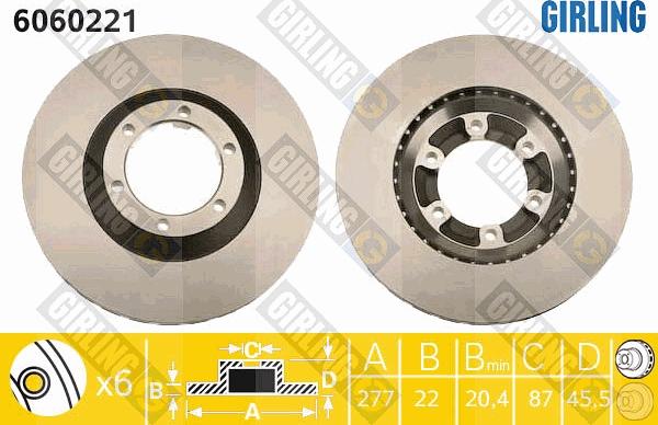 Girling 6060221 - Brake Disc autospares.lv