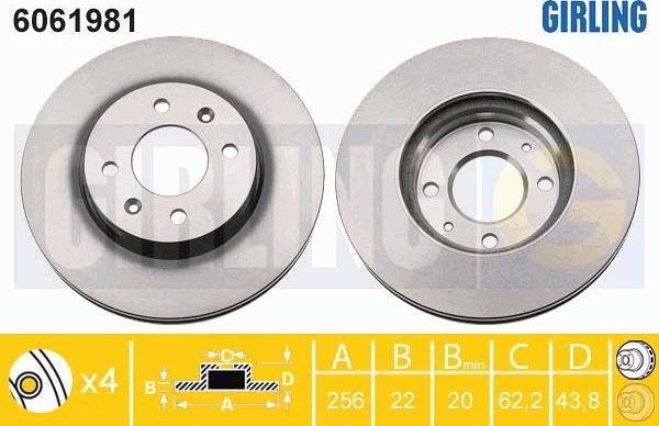 Girling 6061981 - Brake Disc autospares.lv