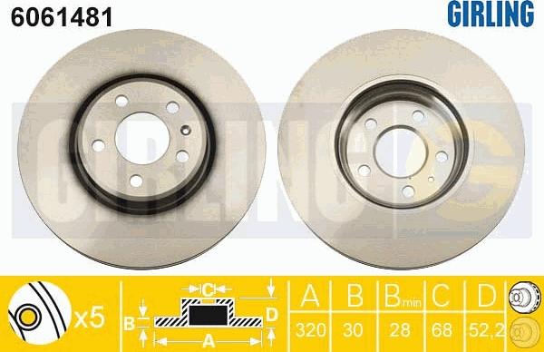 Girling 6061481 - Brake Disc autospares.lv