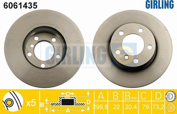 Girling 6061435 - Brake Disc autospares.lv
