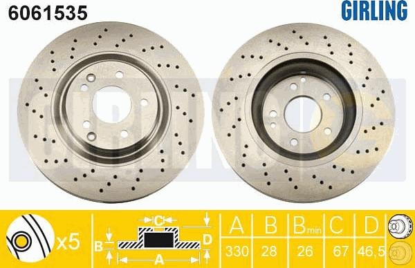 Girling 6061535 - Brake Disc autospares.lv