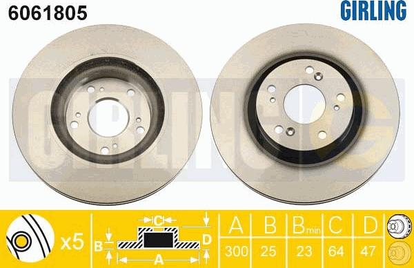 Girling 6061805 - Brake Disc autospares.lv