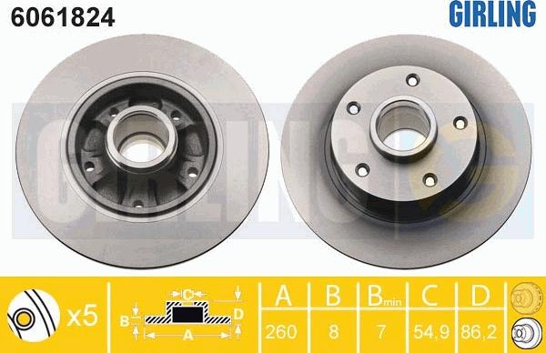 Girling 6061824 - Brake Disc autospares.lv