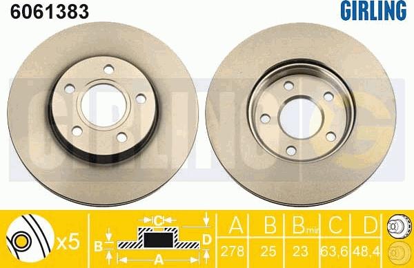 Girling 6061383 - Brake Disc autospares.lv