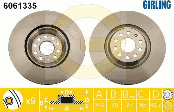 Girling 6061335 - Brake Disc autospares.lv