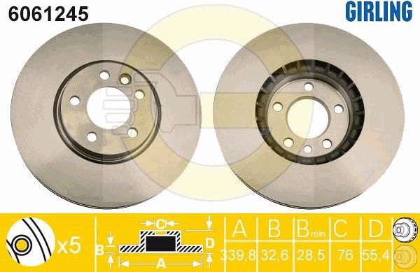 Girling 6061245 - Brake Disc autospares.lv