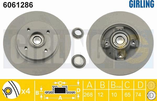 Girling 6061286 - Brake Disc autospares.lv