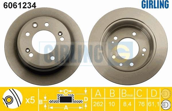 Girling 6061234 - Brake Disc autospares.lv