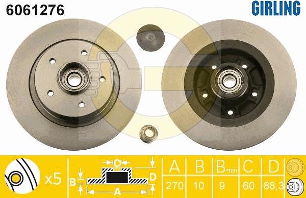 Girling 6061276 - Brake Disc autospares.lv