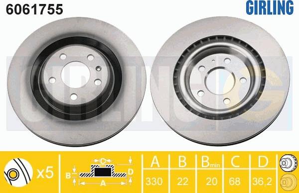 Girling 6061755 - Brake Disc autospares.lv