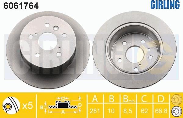 Girling 6061764 - Brake Disc autospares.lv