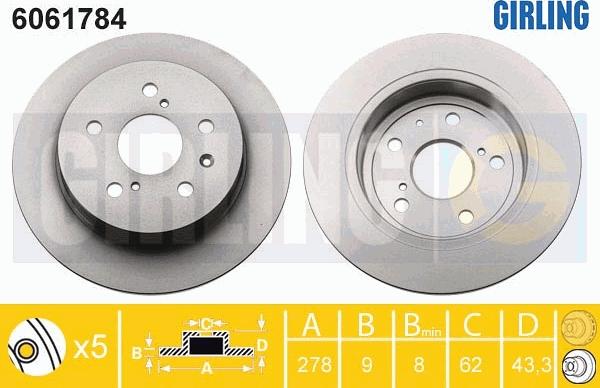 Girling 6061784 - Brake Disc autospares.lv