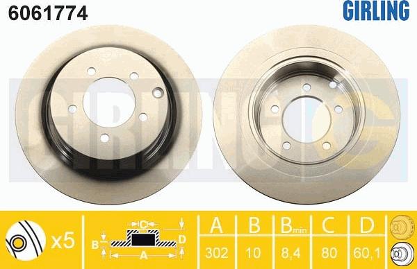 Girling 6061774 - Brake Disc autospares.lv