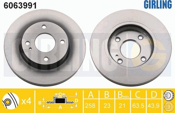 Girling 6063991 - Brake Disc autospares.lv