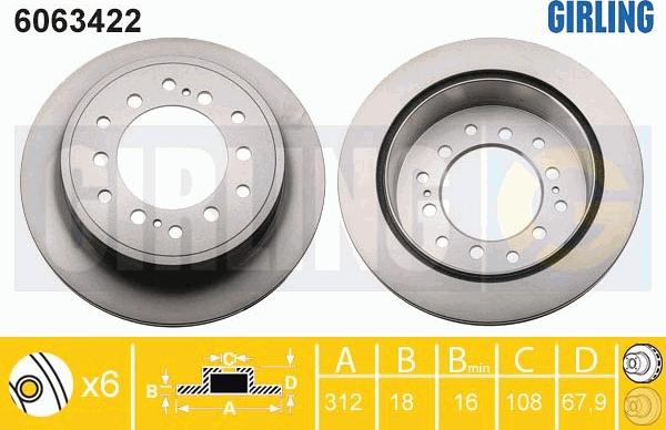 Girling 6063422 - Brake Disc autospares.lv