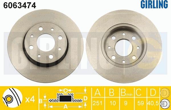 Girling 6063474 - Brake Disc autospares.lv