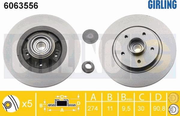 Girling 6063556 - Brake Disc autospares.lv