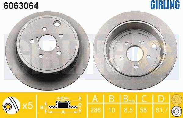 Girling 6063064 - Brake Disc autospares.lv