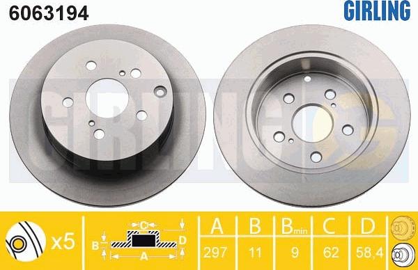 Girling 6063194 - Brake Disc autospares.lv