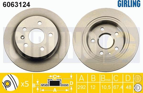 Girling 6063124 - Brake Disc autospares.lv