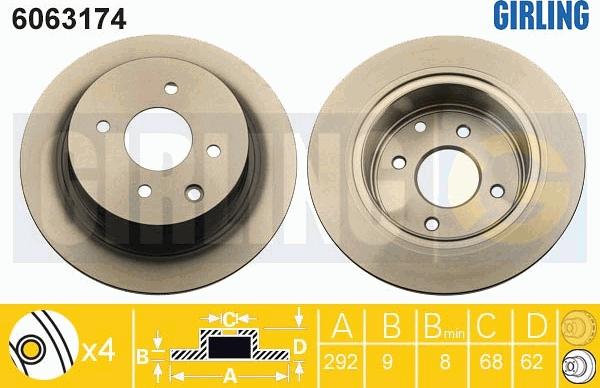 Girling 6063174 - Brake Disc autospares.lv