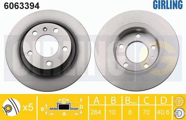 Girling 6063394 - Brake Disc autospares.lv