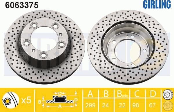 Girling 6063375 - Brake Disc autospares.lv