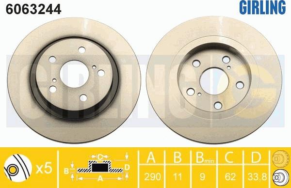 Girling 6063244 - Brake Disc autospares.lv