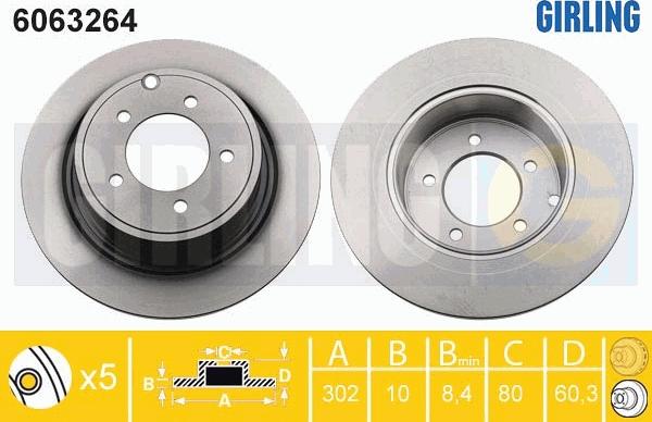 Girling 6063264 - Brake Disc autospares.lv