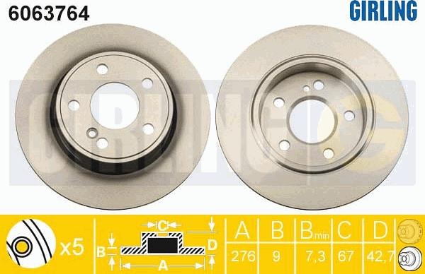 Girling 6063764 - Brake Disc autospares.lv