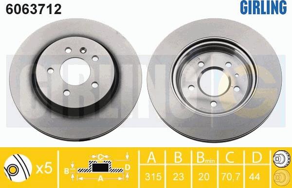 Girling 6063712 - Brake Disc autospares.lv