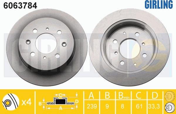 Girling 6063784 - Brake Disc autospares.lv