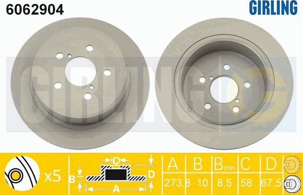 Girling 6062904 - Brake Disc autospares.lv