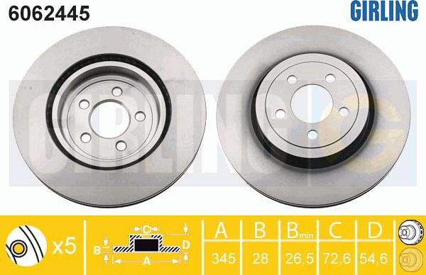 Girling 6062445 - Brake Disc autospares.lv
