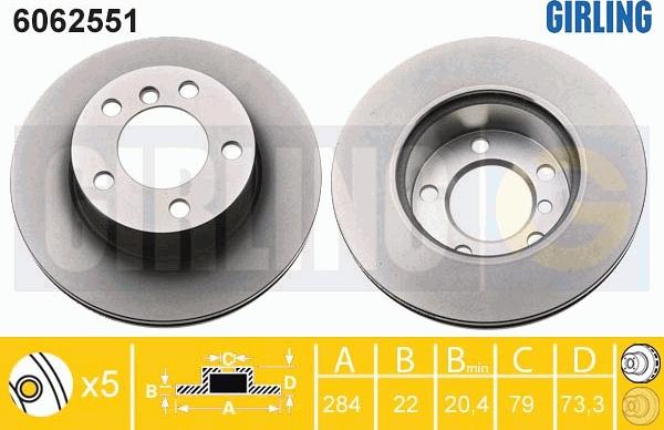 Girling 6062551 - Brake Disc autospares.lv