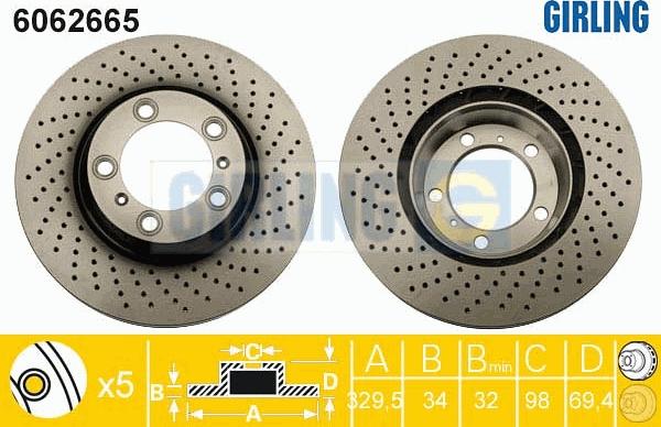 Girling 6062665 - Brake Disc autospares.lv