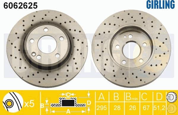 Girling 6062625 - Brake Disc autospares.lv