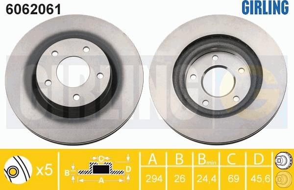 Girling 6062061 - Brake Disc autospares.lv